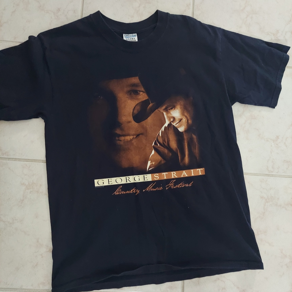 George Strait Black Graphic T-Shirt